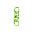 Segment of four interlocking light green matte alloy chain links for DIY accessory design - 4-Segment Chain / Spring Green