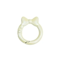 Anello a molla con fiocco giallo crema in lega per portachiavi fai-da-te e borse - Bianco Sporco Perlato