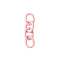 Pink matte alloy chain link accessory with four connected oval rings for DIY crafts - 4-Segment Chain / Light Pink