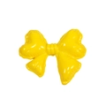 Glossy bright yellow bow tie bead with 3D rounded texture for DIY craft accessories - Bow Tie / Lacquer Deep Yellow