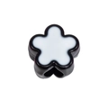 DIY acrylic flower charm bead in black and white contrast for jewelry making - Large Hole Flower / Black