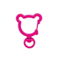 Vibrant rose pink bear-shaped alloy spring clasp for DIY keychain accessories - Bear with Spring Clasp / Rose Red