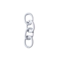 Light blue four-link alloy chain segment component for DIY accessories and keychains - 4-Segment Chain / Gray