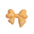 Vibrant orange bow knot bead with a glossy puffed finish for DIY jewelry crafts - Bow Tie / Painted-Light Coffee
