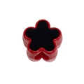 Red acrylic five-petal flower bead with black center for DIY jewelry making - Large Hole Flower / Red