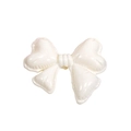 Glossy white resin bowknot bead for DIY accessories jewelry making and phone charms - Bow Tie / Lacquered - White