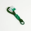 Handwoven forest green paracord keychain featuring a green logo label and circular clip - Double Cord Dark Green