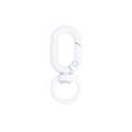 Universal white matte swivel lobster clasp with oval spring ring for DIY keychains - Tactile Paint Grape / White