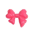 Vibrant bright pink bow-shaped resin bead for DIY jewelry making and crafts - Bow Tie / Painted - Rose Red