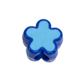 Blue DIY acrylic flower bead with layered petals and center hole for jewelry making - Large Hole Flower / Sapphire Blue