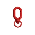 Matte red spring loaded oval carabiner with rotating ring for DIY keychains - Tactile Paint Grape / Red