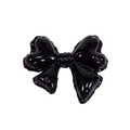 3D glossy black bowknot bead with polished finish for DIY jewelry and phone chain making - Bow Tie / Lacquered - Black
