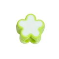 DIY green and white acrylic five-petal flower bead accessory for jewelry making - Large Hole Flower / Fruit Green