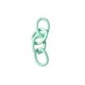 Four interlocking mint green oval chain links with a smooth matte finish for DIY jewelry - 4-Segment Chain / Emerald Green