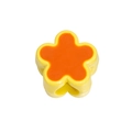DIY yellow acrylic five-petal flower bead with orange center for jewelry making - Large Hole Flower / Yellow