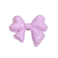 Lavender 3D bow bead with glossy finish and wavy edges for DIY jewelry making - Bow Tie / Lacquered - Purple