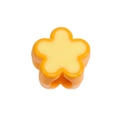 Orange and cream acrylic flower bead with central hole for DIY jewelry making - Large Hole Flower / Orange
