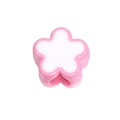 Pink and white flower acrylic bead with center hole for DIY jewelry making - Large Hole Flower / Light Pink