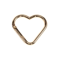 Polished gold heart-shaped carabiner metal keychain hook with side-opening spring gate - KC Gold