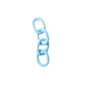 Light blue four-link matte alloy connector rings for DIY keychain and jewelry making - 4-Segment Chain / Light Blue