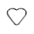 Polished silver heart-shaped carabiner metal buckle for DIY keychain and bag accessories - White K/Silver