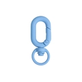Matte light blue oval spring gate hook with 360-degree swivel ring for DIY keychains - Tactile Paint Grape / Taro Purple
