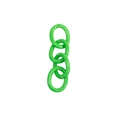 Matte grass green alloy chain link connector with four interlocking rings for DIY crafts - 4-Segment Chain / Verdant