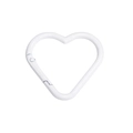 Minimalist white heart-shaped carabiner for DIY keychain and accessory crafts - White