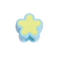 Blue and yellow acrylic five-petal flower bead with side hole for DIY jewelry making - Large Hole Flower / Light Blue