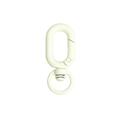 Matte cream white oval spring ring clasp with a 360-degree rotating swivel connector - Tactile Paint Grape / Off White