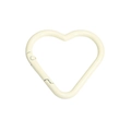 Cream yellow heart shaped carabiner hook for DIY keychains and accessories - Off-white