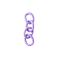 Purple four-link alloy chain connector for DIY keychain and jewelry accessories - 4-Segment Chain / Deep purple