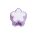 DIY purple and white acrylic flower beads for handmade jewelry with center hole - Large Hole Flower / Purple