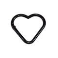 Matte black heart-shaped carabiner clip with spring gate for DIY keychain accessories - Black