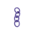Interlocking purple plastic chain link accessory for DIY jewelry and keychain projects - 4-Segment Chain / Eggplant Purple