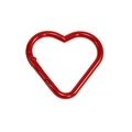 Red heart shaped aluminum carabiner keychain clip with spring gate for DIY crafts - Red