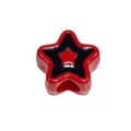 DIY pentagram star acrylic bead with red and black layered finish for jewelry making - Large Hole Star / Red