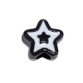 DIY black and white acrylic star shaped bead with hole for handmade jewelry making - Large Hole Star / Black