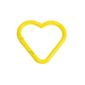 Bright yellow heart-shaped carabiner clip with durable metal finish for DIY keychains - Yellow