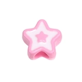 Pink and white acrylic star shaped beads with smooth finish and central hole for DIY jewelry - Large Hole Star / Light Pink