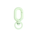 Mint green matte swivel spring snap hook with oval body and round rotating base - Tactile Paint Grape / Mint Green