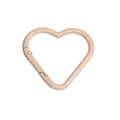 Matte beige gold heart-shaped carabiner with spring clip for DIY keychains - Milk Tea