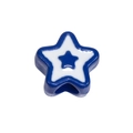 Blue and white star-shaped acrylic bead with layered design for DIY jewelry crafting - Large Hole Star / Sapphire Blue
