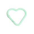 Mint green heart-shaped carabiner clip with a glossy finish for DIY keychain accessories - Milky Green