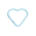 Light blue heart-shaped carabiner clip with matte lacquer finish and spring closure - Light Blue