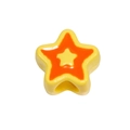 DIY yellow pentagram acrylic bead with orange star pattern for necklace making - Large Hole Star / Dark Yellow