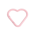 Pink heart-shaped metal carabiner with matte finish for DIY keychain accessories - Light Pink