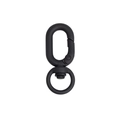 Matte black metal swivel spring hook with oval carabiner for DIY keychain crafts - Tactile Paint Grape / Black