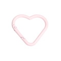 Pink heart-shaped carabiner clip with matte finish for DIY keychain accessories - Light Pink