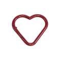 Dark red heart-shaped carabiner accessory with a smooth painted finish for keychains - Ancorra Red